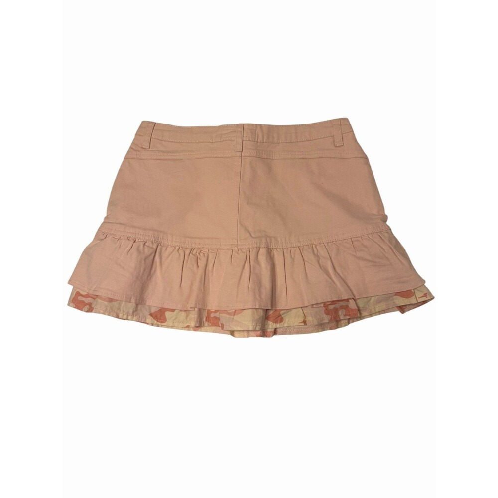 Pink Camo Ruffle Skort Cotton Y2K Mini Skirt Shorts Girls L Spring Summer NWT - Picture 3 of 10